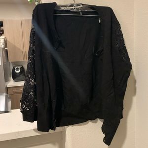 Black XL lace cardigan with black buttons. WHB.